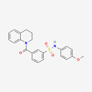 molecular formula C23H22N2O4S B4585247 3-(3,4-dihydro-1(2H)-quinolinylcarbonyl)-N-(4-methoxyphenyl)benzenesulfonamide 