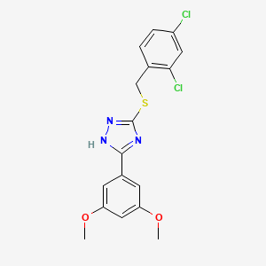 molecular formula C17H15Cl2N3O2S B4585262 3-[(2,4-二氯苄基)硫代]-5-(3,5-二甲氧基苯基)-4H-1,2,4-三唑 