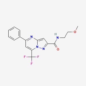 molecular formula C17H15F3N4O2 B4585273 N-(2-methoxyethyl)-5-phenyl-7-(trifluoromethyl)pyrazolo[1,5-a]pyrimidine-2-carboxamide 