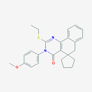 molecular formula C25H26N2O2S B458528 2-ethylsulfanyl-3-(4-methoxyphenyl)spiro[6H-benzo[h]quinazoline-5,1'-cyclopentane]-4-one CAS No. 330180-92-2