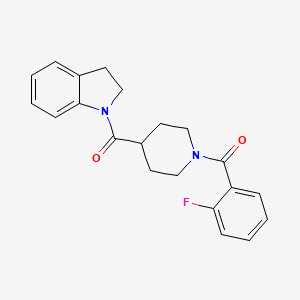 molecular formula C21H21FN2O2 B4585282 1-{[1-(2-fluorobenzoyl)-4-piperidinyl]carbonyl}indoline 