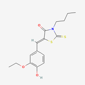 3-butyl-5-(3-ethoxy-4-hydroxybenzylidene)-2-thioxo-1,3-thiazolidin-4-one