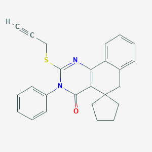 molecular formula C25H22N2OS B458530 3-phenyl-2-(2-propynylsulfanyl)-5,6-dihydrospiro[benzo[h]quinazoline-5,1'-cyclopentane]-4(3H)-one CAS No. 316357-85-4