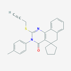 molecular formula C26H24N2OS B458531 3-(4-methylphenyl)-2-prop-2-ynylsulfanylspiro[6H-benzo[h]quinazoline-5,1'-cyclopentane]-4-one CAS No. 289711-69-9