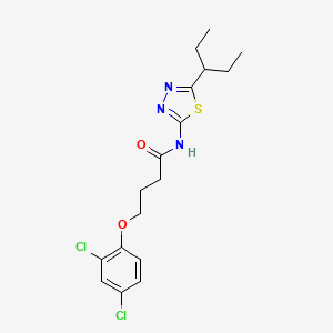 molecular formula C17H21Cl2N3O2S B4585312 4-(2,4-dichlorophenoxy)-N-[5-(1-ethylpropyl)-1,3,4-thiadiazol-2-yl]butanamide 