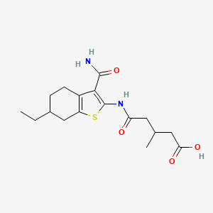 molecular formula C17H24N2O4S B4585331 5-{[3-(aminocarbonyl)-6-ethyl-4,5,6,7-tetrahydro-1-benzothien-2-yl]amino}-3-methyl-5-oxopentanoic acid 