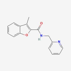 molecular formula C16H14N2O2 B4585336 3-methyl-N-(2-pyridinylmethyl)-1-benzofuran-2-carboxamide 