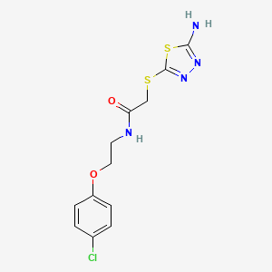 molecular formula C12H13ClN4O2S2 B4585346 2-[(5-amino-1,3,4-thiadiazol-2-yl)thio]-N-[2-(4-chlorophenoxy)ethyl]acetamide 