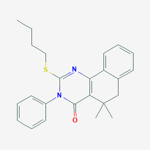 molecular formula C24H26N2OS B458535 2-(butylsulfanyl)-5,5-dimethyl-3-phenyl-5,6-dihydrobenzo[h]quinazolin-4(3H)-one CAS No. 332024-44-9