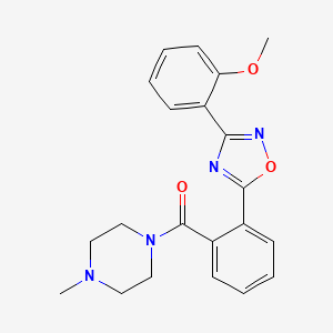 molecular formula C21H22N4O3 B4585351 1-{2-[3-(2-methoxyphenyl)-1,2,4-oxadiazol-5-yl]benzoyl}-4-methylpiperazine 