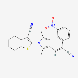 molecular formula C24H20N4O2S B4585383 2-{3-[2-cyano-2-(3-nitrophenyl)vinyl]-2,5-dimethyl-1H-pyrrol-1-yl}-4,5,6,7-tetrahydro-1-benzothiophene-3-carbonitrile 