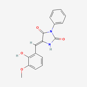 molecular formula C17H14N2O4 B4585384 5-(2-羟基-3-甲氧基亚苄基)-3-苯基-2,4-咪唑烷二酮 
