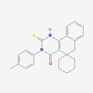 molecular formula C24H24N2OS B458540 3-(4-methylphenyl)-2-thioxo-2,3,5,6-tetrahydrospiro(benzo[h]quinazoline-5,1'-cyclohexane)-4(1H)-one CAS No. 286000-46-2
