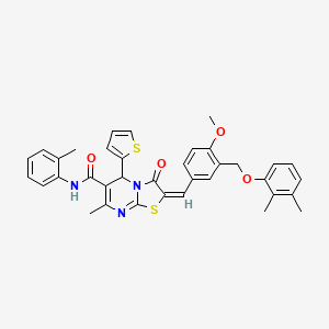 2-{3-[(2,3-dimethylphenoxy)methyl]-4-methoxybenzylidene}-7-methyl-N-(2-methylphenyl)-3-oxo-5-(2-thienyl)-2,3-dihydro-5H-[1,3]thiazolo[3,2-a]pyrimidine-6-carboxamide