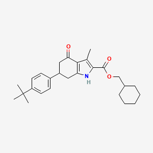 molecular formula C27H35NO3 B4585417 环己基甲基 6-(4-叔丁基苯基)-3-甲基-4-氧代-4,5,6,7-四氢-1H-吲哚-2-羧酸酯 