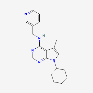 molecular formula C20H25N5 B4585427 7-cyclohexyl-5,6-dimethyl-N-(3-pyridinylmethyl)-7H-pyrrolo[2,3-d]pyrimidin-4-amine 