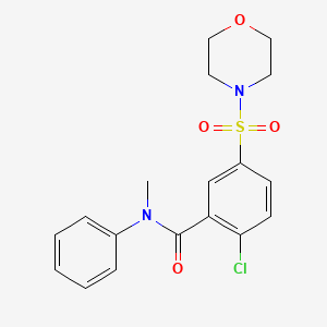 molecular formula C18H19ClN2O4S B4585438 2-氯-N-甲基-5-(4-吗啉磺酰基)-N-苯基苯甲酰胺 