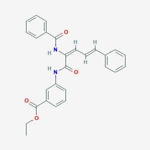 molecular formula C27H24N2O4 B458544 Ethyl 3-{[2-(benzoylamino)-5-phenyl-2,4-pentadienoyl]amino}benzoate 