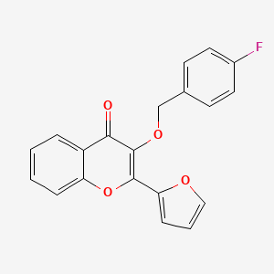 molecular formula C20H13FO4 B4585447 3-[(4-fluorobenzyl)oxy]-2-(2-furyl)-4H-chromen-4-one 