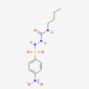 molecular formula C11H16N4O5S B4585450 N-丁基-2-[(4-硝基苯基)磺酰基]肼基甲酰胺 