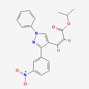 molecular formula C21H19N3O4 B4585457 isopropyl 3-[3-(3-nitrophenyl)-1-phenyl-1H-pyrazol-4-yl]acrylate 