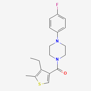molecular formula C18H21FN2OS B4585459 1-[(4-ethyl-5-methyl-3-thienyl)carbonyl]-4-(4-fluorophenyl)piperazine 