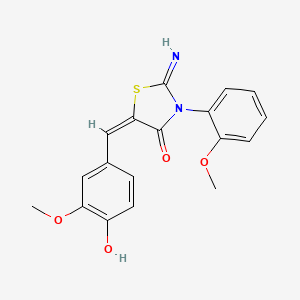 molecular formula C18H16N2O4S B4585461 5-(4-hydroxy-3-methoxybenzylidene)-2-imino-3-(2-methoxyphenyl)-1,3-thiazolidin-4-one CAS No. 6527-45-3