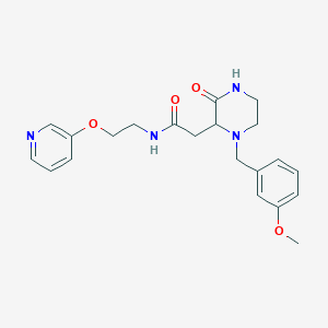 molecular formula C21H26N4O4 B4585467 2-[1-(3-甲氧基苄基)-3-氧代-2-哌嗪基]-N-[2-(3-吡啶氧基)乙基]乙酰胺 