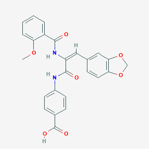 molecular formula C25H20N2O7 B458547 4-[3-Benzo[1,3]dioxol-5-yl-2-(2-methoxy-benzoylamino)-acryloylamino]-benzoic acid 