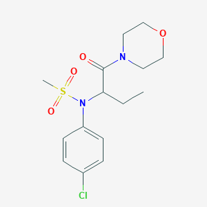 molecular formula C15H21ClN2O4S B4585475 N-(4-chlorophenyl)-N-[1-(4-morpholinylcarbonyl)propyl]methanesulfonamide 