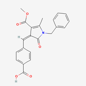 molecular formula C22H19NO5 B4585493 4-{[1-benzyl-4-(methoxycarbonyl)-5-methyl-2-oxo-1,2-dihydro-3H-pyrrol-3-ylidene]methyl}benzoic acid 
