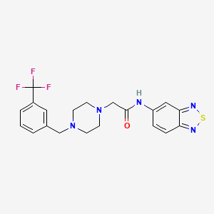 molecular formula C20H20F3N5OS B4585495 N-2,1,3-benzothiadiazol-5-yl-2-{4-[3-(trifluoromethyl)benzyl]-1-piperazinyl}acetamide 