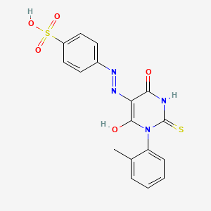 molecular formula C17H14N4O5S2 B4585511 4-{2-[1-(2-methylphenyl)-4,6-dioxo-2-thioxotetrahydro-5(2H)-pyrimidinylidene]hydrazino}benzenesulfonic acid 