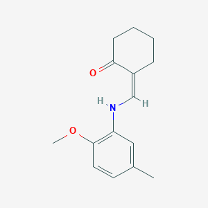 molecular formula C15H19NO2 B4585518 2-{[(2-甲氧基-5-甲基苯基)氨基]亚甲基}环己酮 