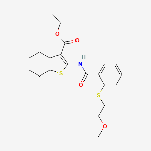 molecular formula C21H25NO4S2 B4585534 2-({2-[(2-甲氧基乙基)硫代]苯甲酰}氨基)-4,5,6,7-四氢-1-苯并噻吩-3-羧酸乙酯 