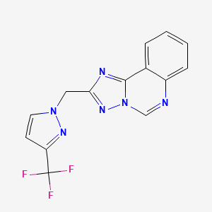 molecular formula C14H9F3N6 B4585542 2-{[3-(三氟甲基)-1H-吡唑-1-基]甲基}[1,2,4]三唑并[1,5-c]喹唑啉 