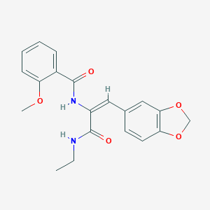 molecular formula C20H20N2O5 B458557 N-{2-(1,3-benzodioxol-5-yl)-1-[(ethylamino)carbonyl]vinyl}-2-methoxybenzamide 