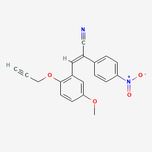 molecular formula C19H14N2O4 B4585580 3-[5-甲氧基-2-(2-丙炔-1-氧基)苯基]-2-(4-硝基苯基)丙烯腈 