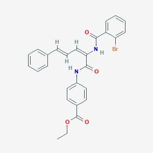 molecular formula C27H23BrN2O4 B458559 Ethyl 4-({2-[(2-bromobenzoyl)amino]-5-phenyl-2,4-pentadienoyl}amino)benzoate 