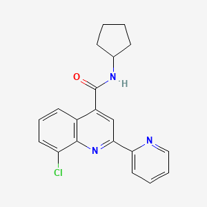 molecular formula C20H18ClN3O B4585596 8-chloro-N-cyclopentyl-2-(2-pyridinyl)-4-quinolinecarboxamide 