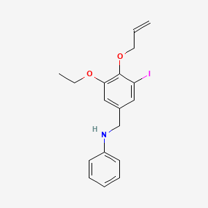 molecular formula C18H20INO2 B4585599 N-[4-(allyloxy)-3-ethoxy-5-iodobenzyl]aniline 