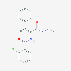 molecular formula C18H17ClN2O2 B458560 2-chloro-N-{1-[(ethylamino)carbonyl]-2-phenylvinyl}benzamide 