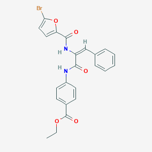 molecular formula C23H19BrN2O5 B458561 Ethyl 4-({2-[(5-bromo-2-furoyl)amino]-3-phenylacryloyl}amino)benzoate 