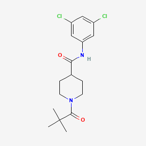 molecular formula C17H22Cl2N2O2 B4585615 N-(3,5-dichlorophenyl)-1-(2,2-dimethylpropanoyl)-4-piperidinecarboxamide 