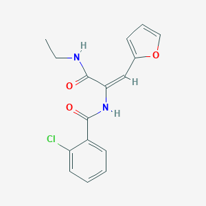 molecular formula C16H15ClN2O3 B458563 2-chloro-N-[1-[(ethylamino)carbonyl]-2-(2-furyl)vinyl]benzamide 