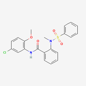 molecular formula C21H19ClN2O4S B4585639 N-(5-chloro-2-methoxyphenyl)-2-[methyl(phenylsulfonyl)amino]benzamide 