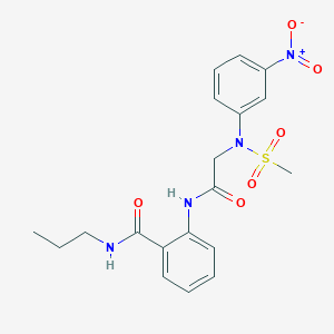 molecular formula C19H22N4O6S B4585644 2-{[N-(methylsulfonyl)-N-(3-nitrophenyl)glycyl]amino}-N-propylbenzamide 