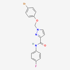 molecular formula C17H13BrFN3O2 B4585662 1-[(4-bromophenoxy)methyl]-N-(4-fluorophenyl)-1H-pyrazole-3-carboxamide 