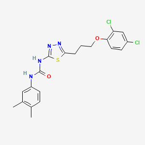 molecular formula C20H20Cl2N4O2S B4585674 N-{5-[3-(2,4-dichlorophenoxy)propyl]-1,3,4-thiadiazol-2-yl}-N'-(3,4-dimethylphenyl)urea 
