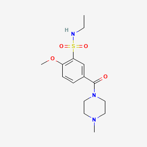 molecular formula C15H23N3O4S B4585699 N-ethyl-2-methoxy-5-[(4-methyl-1-piperazinyl)carbonyl]benzenesulfonamide 